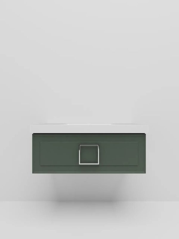 Мебель для ванной комнаты La Fenice Cubo 100 серая, ручка хром