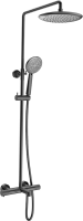 Душевая стойка Vincea Desire VSFS-1D1TGM с термостатом, вороненая сталь