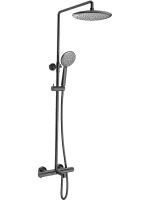 Душевая стойка Vincea Desire VSFS-1D1TGM с термостатом, вороненая сталь