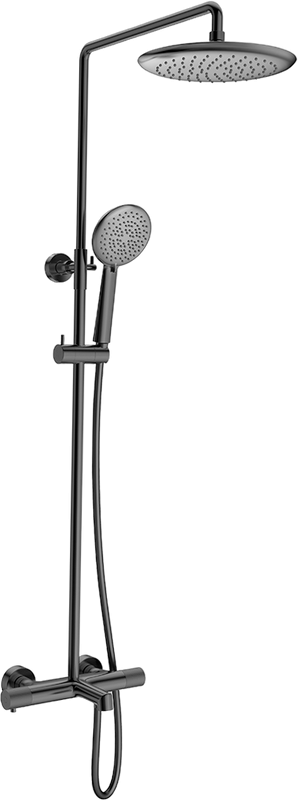 Душевая стойка Vincea Desire VSFS-1D1TGM с термостатом, вороненая сталь