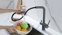 Смеситель для кухни Paulmark Serpentine Se213222-GRM серый металлик