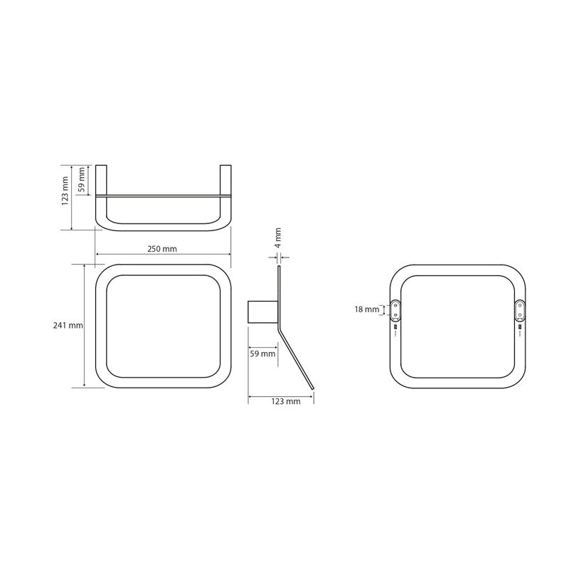 Держатель для полотенец Bemeta Organic Black 167104390 матовый черный, кольцо