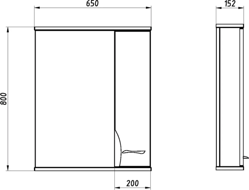 Зеркало ASB-Mebel Альфа 65 R