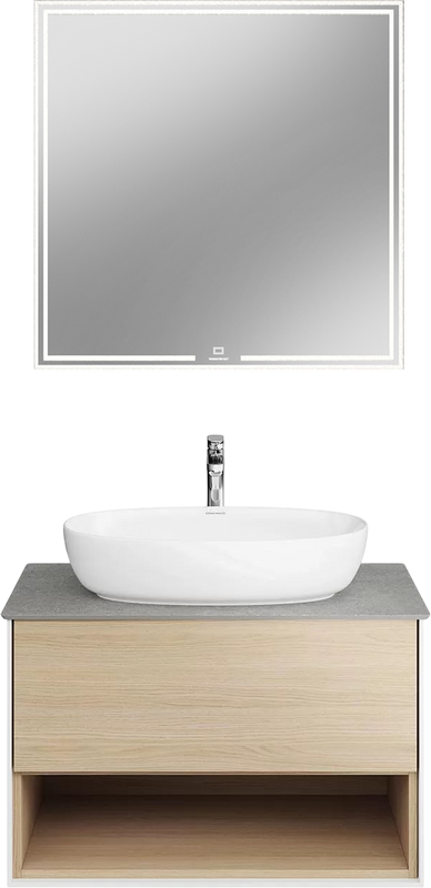 Мебель для ванной комнаты KERAMA MARAZZI Plaza Modern 80 с ящиком и полкой, дуб виченца