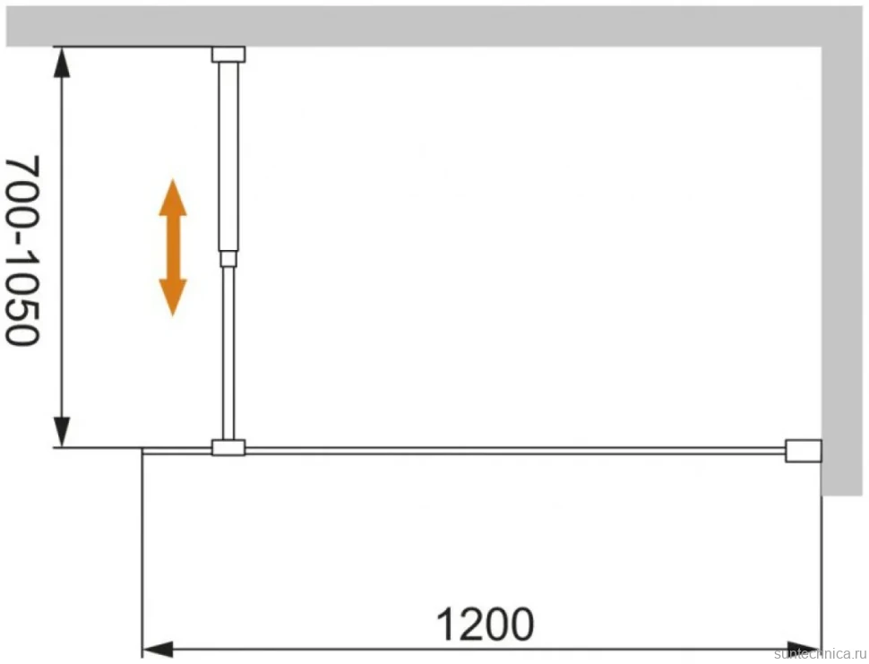 Душевая перегородка Cezares Liberta -L-1-120-C-Cr