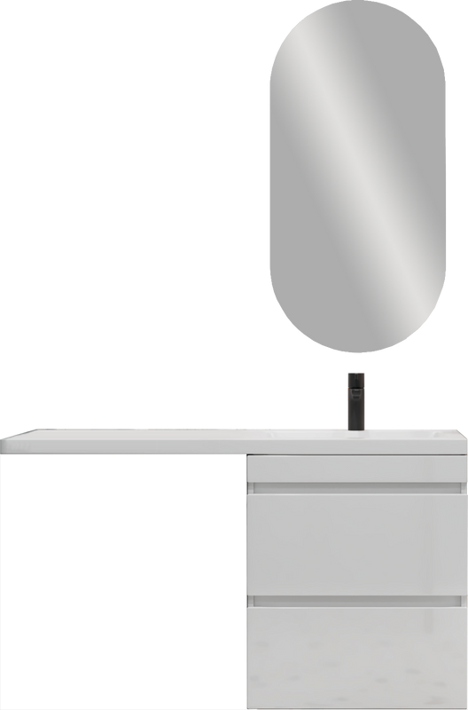 Тумба с раковиной Vigo Urban 60 R 2 ящика, под стиральную машину, белая