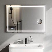 Зеркало AM.PM Gem 100 с LED-подсветкой, часами и косметическим зеркалом