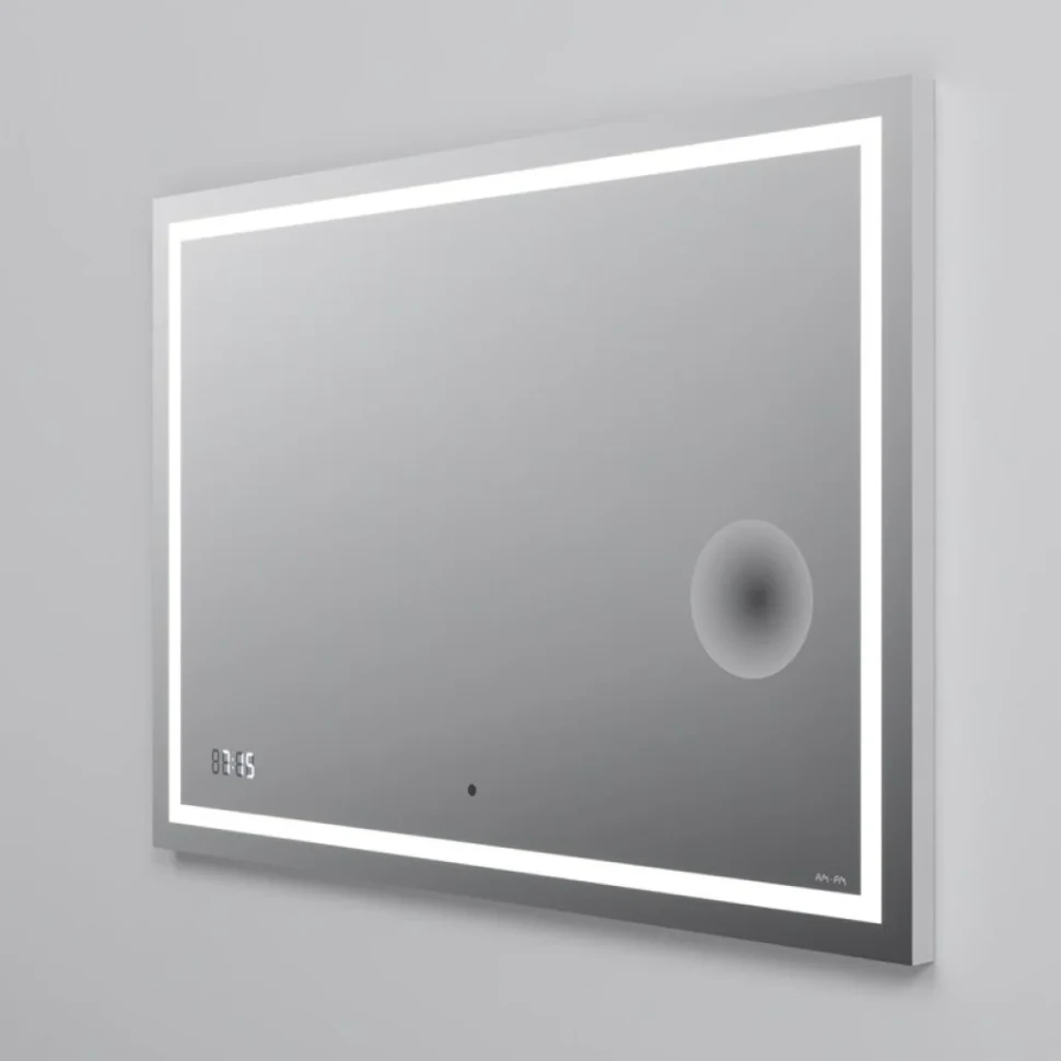 Зеркало AM.PM Gem 100 с LED-подсветкой, часами и косметическим зеркалом