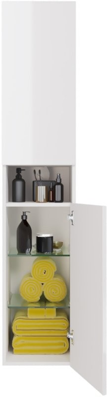 Шкаф-пенал для ванной Dreja Perfecto 35 L/R белый глянец