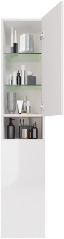 Шкаф-пенал для ванной Dreja Perfecto 35 L/R белый глянец