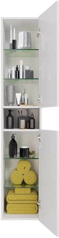 Шкаф-пенал для ванной Dreja Perfecto 35 L/R белый глянец