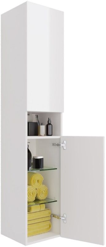 Шкаф-пенал для ванной Dreja Perfecto 35 L/R белый глянец