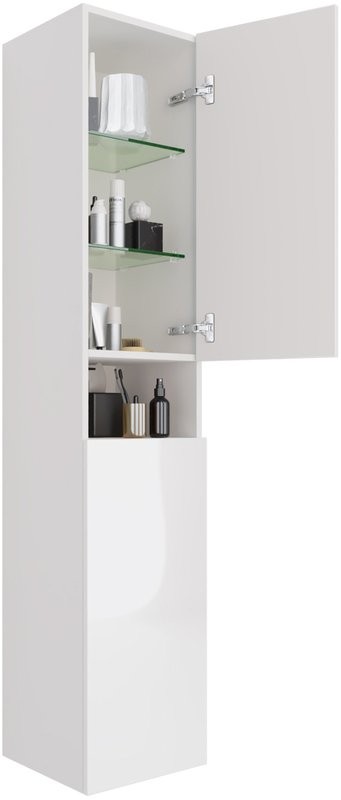 Шкаф-пенал для ванной Dreja Perfecto 35 L/R белый глянец