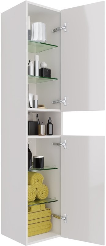 Шкаф-пенал для ванной Dreja Perfecto 35 L/R белый глянец