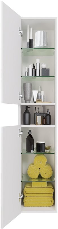 Шкаф-пенал для ванной Dreja Perfecto 35 L/R белый глянец