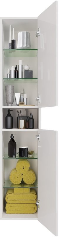 Шкаф-пенал для ванной Dreja Perfecto 35 L/R белый глянец