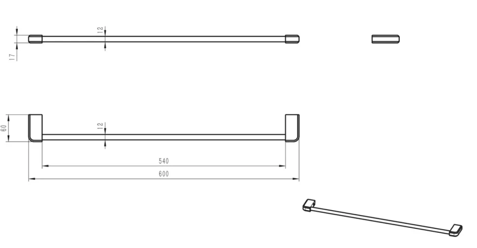 Держатель для полотенец Wonzon & Woghand WW-V3101-MB матовый черный