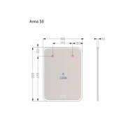 Зеркало Alavann Anna 50x80 с подсветкой, с антизапотеванием