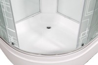 Душевая кабина DTO D EM2780LED+GM профиль хром, стекло матовое с узором