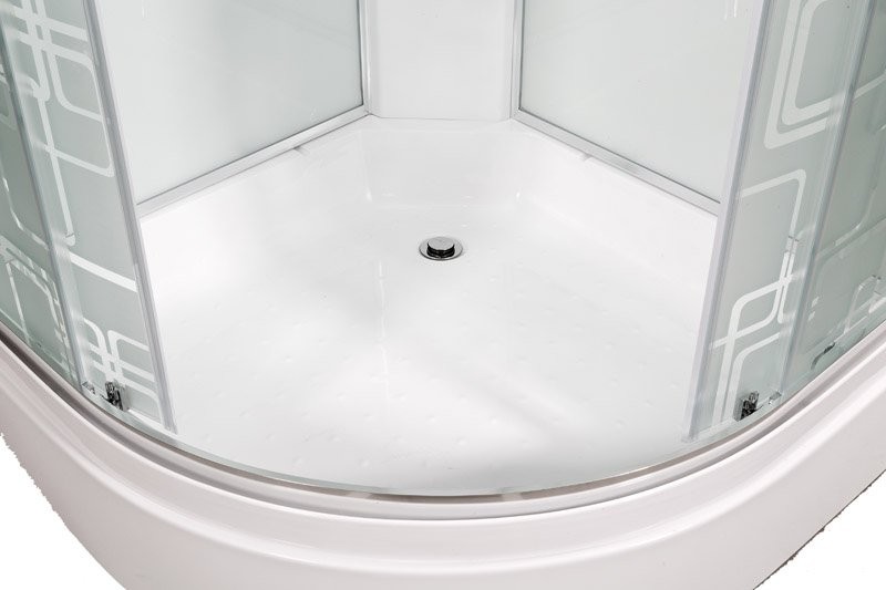 Душевая кабина DTO D EM2780LED+GM профиль хром, стекло матовое с узором