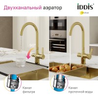 Смеситель для кухни IDDIS Pure PURMGFJi05 матовое золото