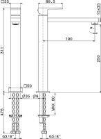 Смеситель для раковины KERAMA MARAZZI Futura 66419KM.01.093 матовый черный