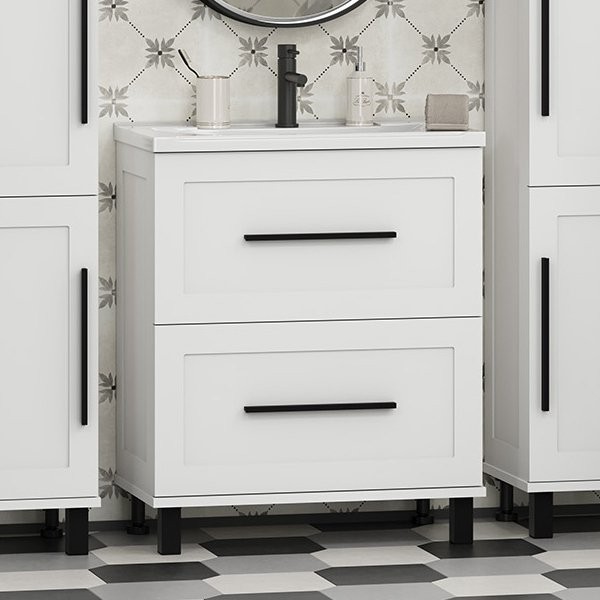 Тумба под раковину без столешницы Misty Модерн 70 напольная, матовая белая