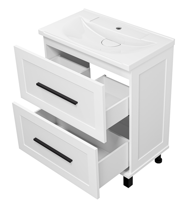 Тумба под раковину без столешницы Misty Модерн 70 напольная, матовая белая