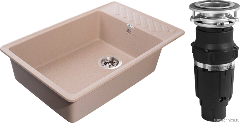 Комплект Мойка GranFest Quarz Z 51 песок + Измельчитель Bone Crusher BC 610-AS