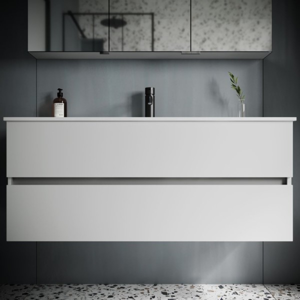 Тумба с раковиной Sancos Urban 120 см белый глянец