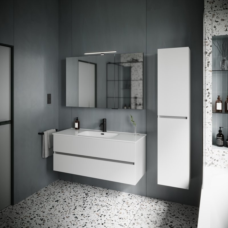 Тумба с раковиной Sancos Urban 120 см белый глянец