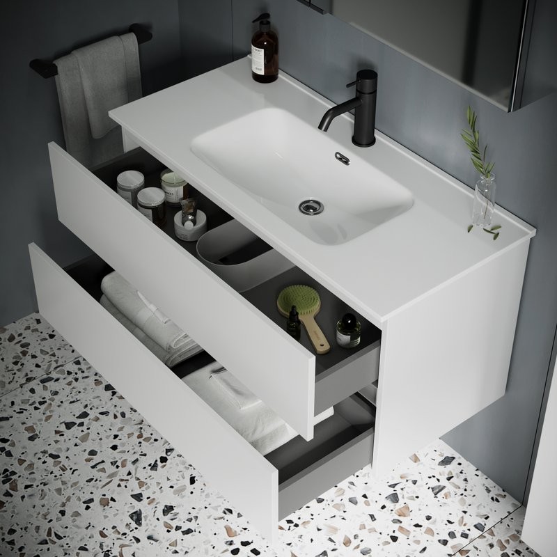 Тумба с раковиной Sancos Urban 120 см белый глянец
