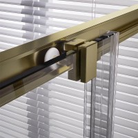 Душевой уголок Veconi Premium Trento PTC-20G 100x80, профиль брашированное золото, стекло прозрачное