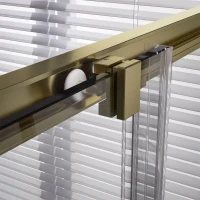 Душевой уголок Veconi Premium Trento PTC-20G 100x80, профиль брашированное золото, стекло прозрачное