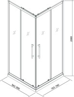 Душевой уголок Veconi Premium Trento PTC-20G 100x80, профиль брашированное золото, стекло прозрачное