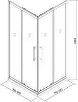 Душевой уголок Veconi Premium Trento PTC-20G 100x80, профиль брашированное золото, стекло прозрачное