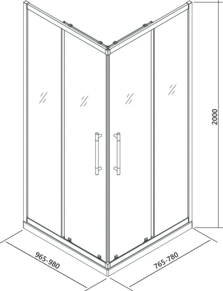 Душевой уголок Veconi Premium Trento PTC-20G 100x80, профиль брашированное золото, стекло прозрачное