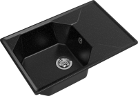 Комплект Мойка GranFest Unique GF-U-740L черная + Измельчитель Bone Crusher BC 610-AS