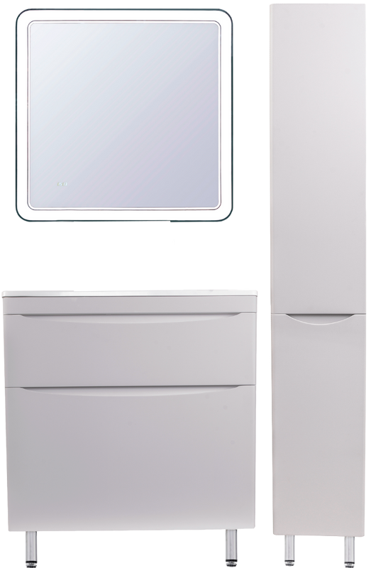 Мебель для ванной комнаты Style Line Бергамо Мини 80 Люкс Plus напольная, антискрейтч белая