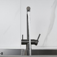 Смеситель для кухни Shevanik S468T оружейная сталь