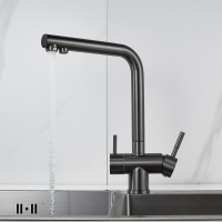 Смеситель для кухни Shevanik S468T оружейная сталь