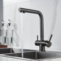 Смеситель для кухни Shevanik S468T оружейная сталь