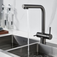 Смеситель для кухни Shevanik S468T оружейная сталь