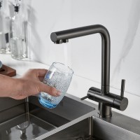 Смеситель для кухни Shevanik S468T оружейная сталь