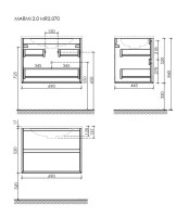 Тумба с раковиной Sancos Marmi 2.0 70 дуб галифакс натуральный, раковина CN7007MB