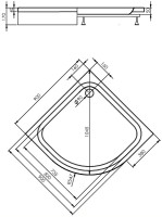 Поддон для душа Alex Baitler AB9017D-1 1/4 круга