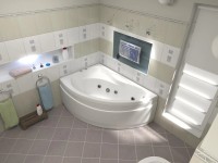 Акриловая ванна Bas Вектра L 150x95 см, угловая, левая, пристенная, с гидромассажем, белая, асимметричная, с каркасом, с сиденьем