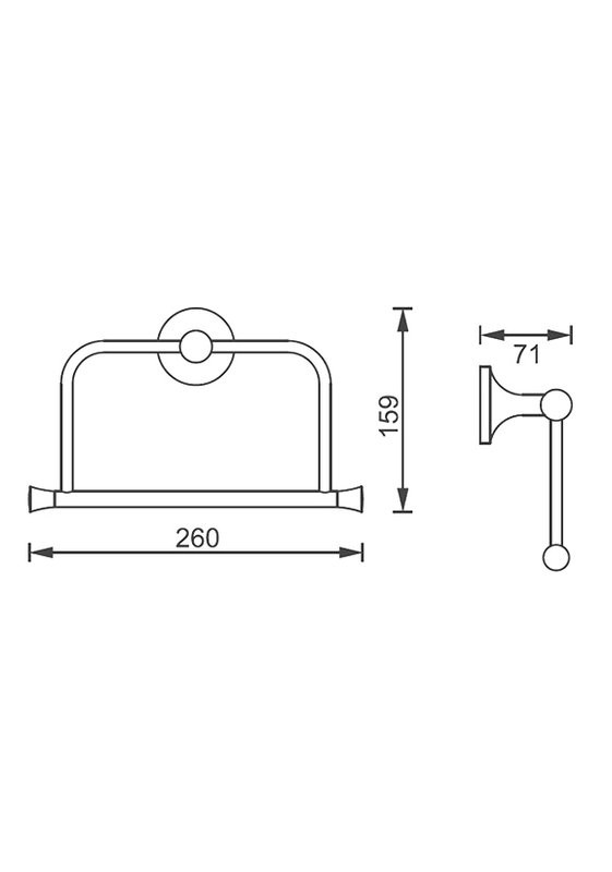 Держатель для полотенец AltroBagno Corposso 081309 Cr хром, кольцо