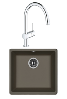 Комплект Мойка Florentina Вега 400 антрацит + Смеситель Grohe Minta 3291800E хром
