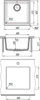 Комплект Мойка Florentina Вега 400 антрацит + Смеситель Grohe Minta 3291800E хром